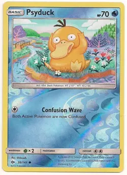 Pokemon Card: Psyduck 28/149 MP/LP Sun Moon Base Set Reverse Holo Rare - Image 3
