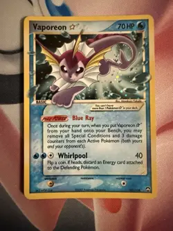 Vaporeon Gold Star EX Power Keepers Pokémon Card 102/108 - Image 1