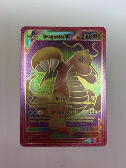 Dragonite V  Dragon Gale HP230 Rainbow Foil Fan Art Ultra Rare Display Card M/NM - Image 3