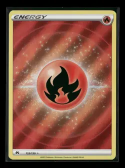 Fire Energy 153/159 Crown Zenith Textured Holo Pokemon Card NM - Image 1
