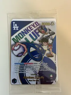 2025 ONE PIECE DODGERS X ONE PIECE PROMO NIGHT #010 MONKEY D. LUFFY CARD - Image 1