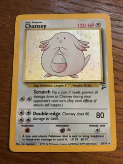 Chansey Base Set 2 WOTC Holo Rare Vintage Pokemon TCG Card - Image 1