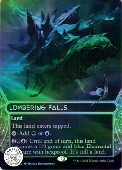MTG Lumbering Falls (0024) (Borderless) (24) | Foil | Edge of Eternities IN HAND - Image 1