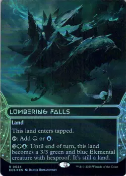 MTG Lumbering Falls (0024) (Borderless) (24) | Foil | Edge of Eternities IN HAND - Image 2