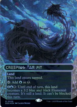 MTG Creeping Tar Pit (0009) (Borderless) (9) | Foil | Edge of Eternities IN HAND - Image 2