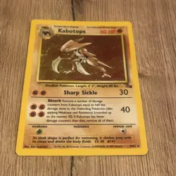 1999 Pokemon Kabutops 9/62 Base Set Fossil Holo Rare WOTC/TCG LP/NM - Image 3