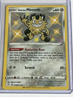 Galarian Meowth - SV086/SV122 - Pokemon Shining Fates Sword Shield Shiny Rare NM - Image 1