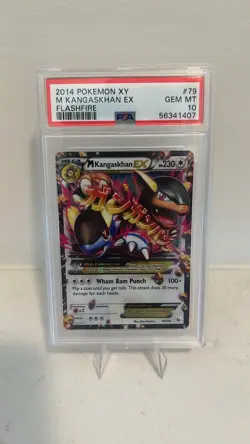 2014 Pokemon XY Flashfire #79 Mega M Kangaskhan EX Holo PSA 10 - Image 1