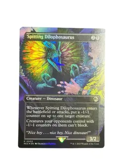 MTG Foil Spitting Dilophosaurus (Borderless) REX #0003 - Image 2