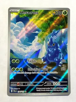 Pokemon Paldea Evolved - MINOR DAMAGE - HERACROSS ILLUSTRATION RARE 194/193 DMG - Image 1