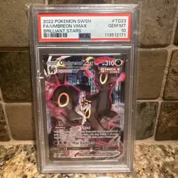 2022 Pokémon SWSH Umbreon V Max #TG23 PSA 10 Gem Mint Brilliant Stars - Image 1