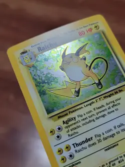 NM Raichu 14/102 -  Base Set Unlimited - WOTC Holo Rare Pokemon Card - Vintage - Image 4