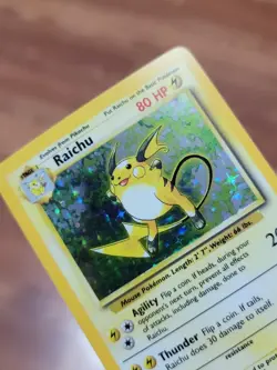 NM Raichu 14/102 -  Base Set Unlimited - WOTC Holo Rare Pokemon Card - Vintage - Image 6