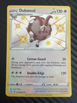 Pokémon TCG Dubwool Shining Fates SV104/SV122 Holo Shiny Holo Rare NM - Image 1