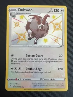 Pokémon TCG Dubwool Shining Fates SV104/SV122 Holo Shiny Holo Rare NM - Image 3
