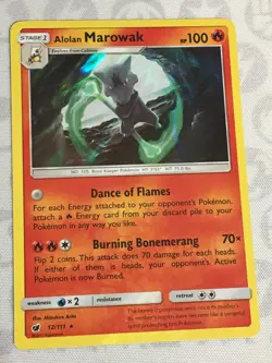 D457 POKEMON TCG CRIMSON INVASION ALOLAN MAROWAK #12 HOLO NM RARE - Image 1