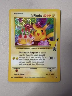 ___'s Pikachu Birthday 24/53 Celebrations Classic Collection NM holo  Pokemon - Image 3