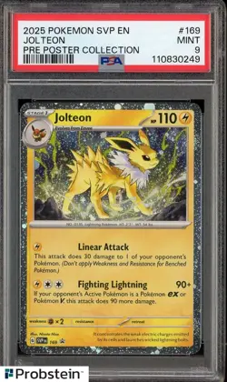 Pokemon Prismatic Evolutions Jolteon 169 Poster PSA 9 Mint - Image 1