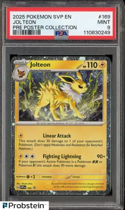 Pokemon Prismatic Evolutions Jolteon 169 Poster PSA 9 Mint - Image 3
