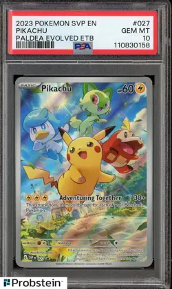 Pokemon Paldea Evolved Pikachu 027 PSA 10 Gem Mint - Image 1