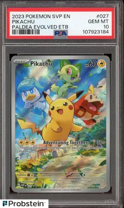 Pokemon Paldea Evolved Pikachu 027 PSA 10 Gem Mint - Image 3
