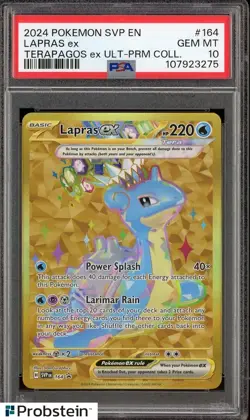 Pokemon Terapagos Ultra Lapras Ex 164 PSA 10 Gem Mint - Image 1