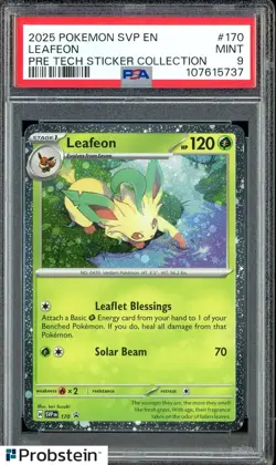 Pokemon Prismatic Evolutions Leafeon 170 Sticker PSA 9 Mint - Image 3