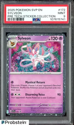 Pokemon Prismatic Evolutions Sylveon 172 Sticker PSA 9 Mint - Image 1