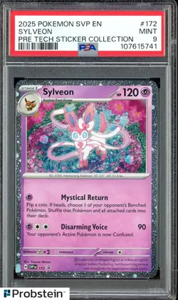 Pokemon Prismatic Evolutions Sylveon 172 Sticker PSA 9 Mint - Image 3