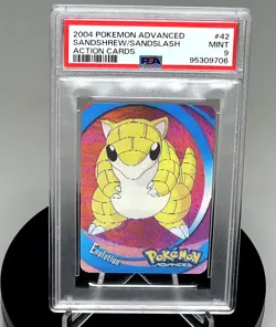 Sandshrew / Sandslash #42 Pokemon Advanced Action Cards 2004 Lenticular - PSA 9 - Image 1