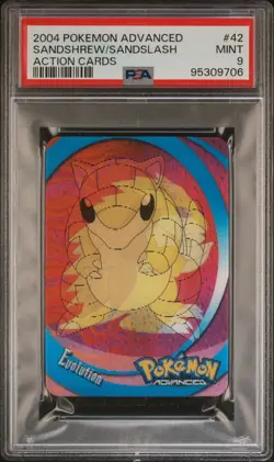 Sandshrew / Sandslash #42 Pokemon Advanced Action Cards 2004 Lenticular - PSA 9 - Image 9