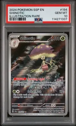 Pokemon Shiinotic 194 PSA 10 -  GEM MINT - SSP EN Illustration Rare - Image 1