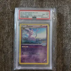 2012 Pokemon Espeon PSA 8 48/108 National Championships Crosshatch Holo MINT - Image 3