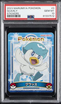2023 MARUMIYA POKEMON STICKERS #4 QUAXLY PSA 10 - Image 1