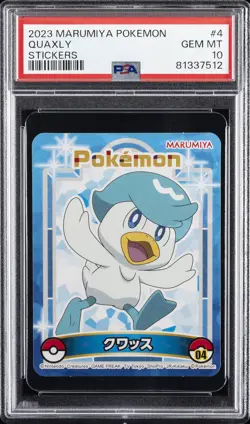 2023 MARUMIYA POKEMON STICKERS #4 QUAXLY PSA 10 - Image 3