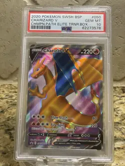 2020 Pokemon SWSH BSP Charizard v Champion Path Elite Trainer Box PSA 10 - Image 5