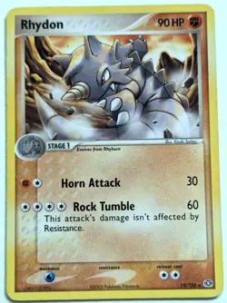 2x Rhyhorn 62/106 & Rhydon 19/106 Pokemon Cards - 2005 Ex Emerald (1) - Image 3
