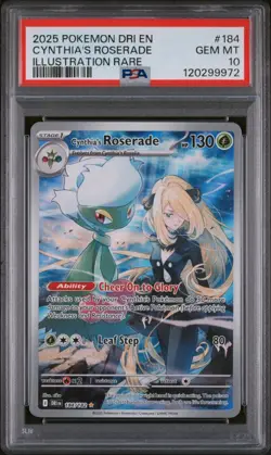 PSA 10 Pokemon 2025 Cynthia's Roserade IR 184/182 Destined Rivals - Image 2