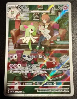 PokÃ©mon TCG Scarlet & Violet Kirlia Full Art Holo Rare Card 212/198SV01 - Image 1