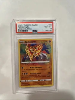 2020 Pokemon Zamazenta 102/185 AMAZING RARE HOLO Vivid Voltage PSA 10! - Image 1
