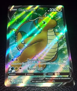 Pokemon Dragonite V 076/078  Full Art Sword & Shield Pokemon GO NM - Image 1