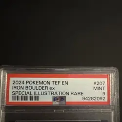 2024 POKEMON TEF EN-TEMPORAL FORCES #207 IRON BOULDER EX PSA 9 - Image 4