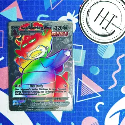 PokÃ©mon Galarian Slowking VMax Silver Foil Holo Textured Fan Art Card Nintendo - Image 1