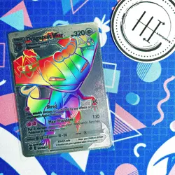 PokÃ©mon Dragapult VMax Silver Foil Holo Textured Fan Art Card Nintendo - Image 1