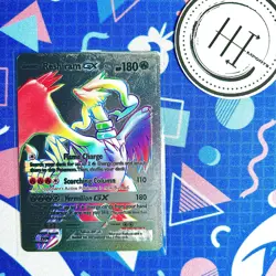 PokÃ©mon Reshiram GX Silver Foil Holo Textured Fan Art Card Nintendo - Image 1