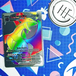 PokÃ©mon Salamence VMax Silver Foil Holo Textured Fan Art Card Nintendo - Image 1