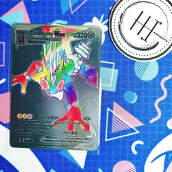 PokÃ©mon Toxtricity VMax Silver Foil Holo Textured Fan Art Card Nintendo - Image 1