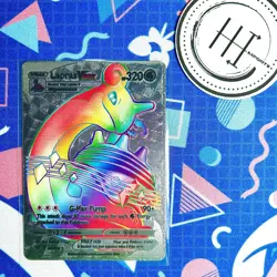 PokÃ©mon Lapras VMax Silver Foil Holo Textured Fan Art Card Nintendo - Image 1