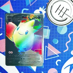 PokÃ©mon Togekiss VMax Silver Foil Holo Textured Fan Art Card Nintendo - Image 1