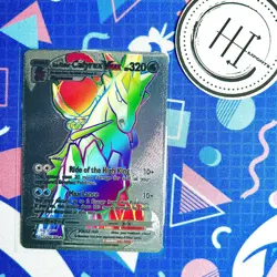 PokÃ©mon Ice Rider Calyrex VMax Silver Foil Holo Textured Fan Art Card - Image 1